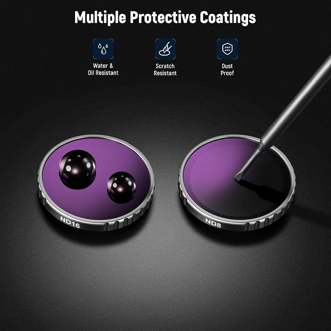 NEEWER GO 3S ND Filter Set, ND8 ND16 ND32 ND64 Neutral Density Lens Filter