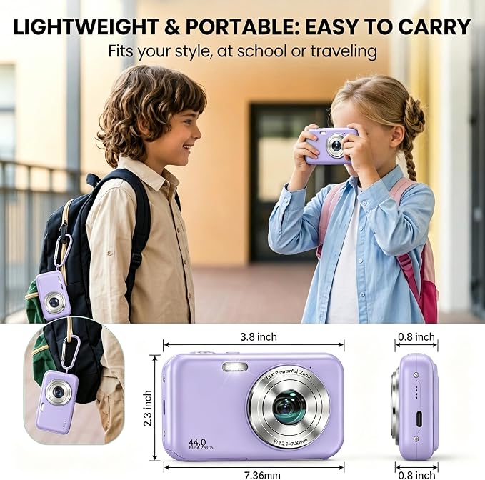 Digital Camera, FHD 1080P 44MP Compact Small Digital Camera