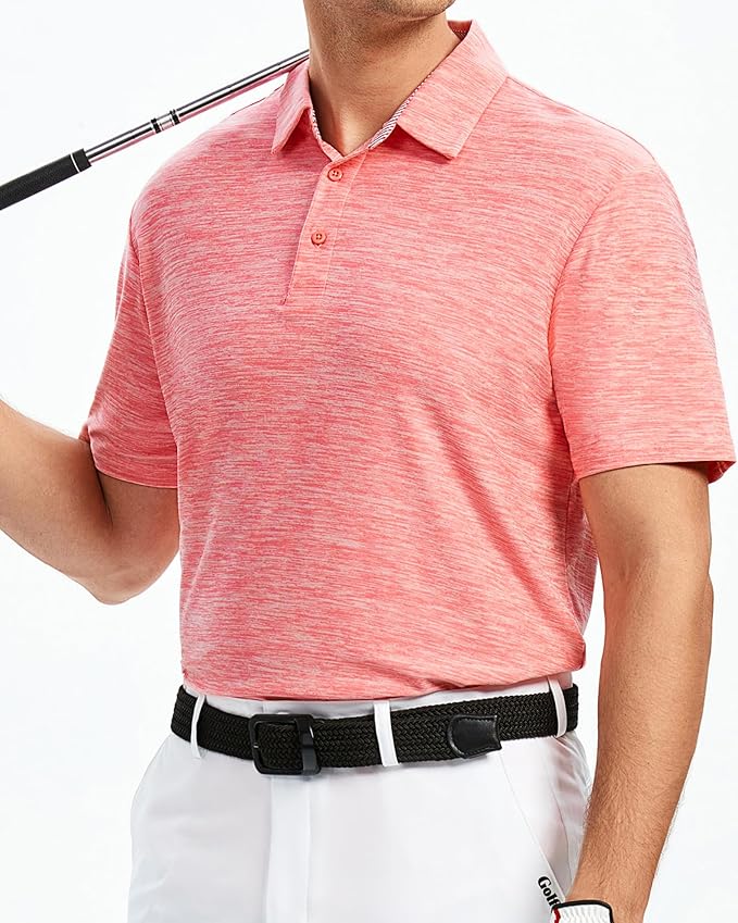 Alex Vando Mens Golf Shirt Moisture Wicking Quick-Dry Short Sleeve Casual Polo Shirts for Men