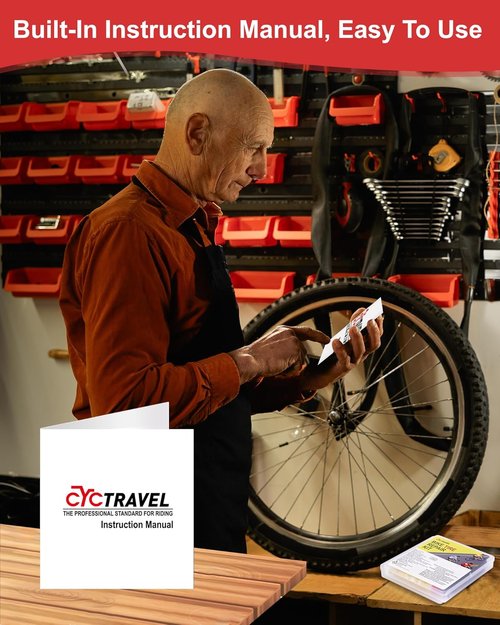 Bike Tire Repair Kit - 20 PCS Vulcanizing Patches with Manual, Rasp & Lever | Essential for Mountain & Road Bikes