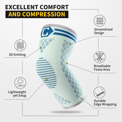 CAMBIVO 2 Pack Elbow Brace for Tendonitis and Tennis Elbow, Compression Support Sleeve for Golfer's Elbow Relief, Arthritis & Gym Workouts, Non-Slip 3D Knit Arm Guard for Men & Women