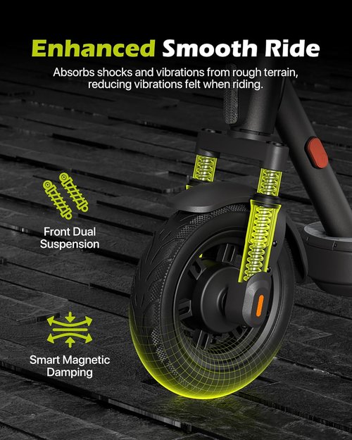 MEGAWHEELS Electric Scooter - Foldable Design with Suspension & 10-Inch Tires | 15MPH Max Speed, 31-Mile Range