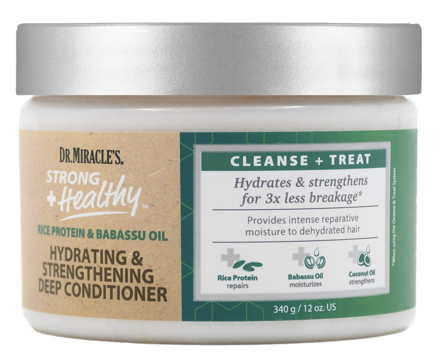 Dr. Miracle'S Strong & Healthy Hydrating & Strengthening Deep Conditioner. Contains Coconut Oil To Provide Intense Moisture And