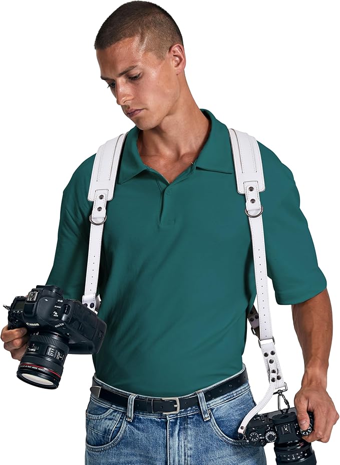 Padwa Lifestyle White Dual Camera Harness Strap