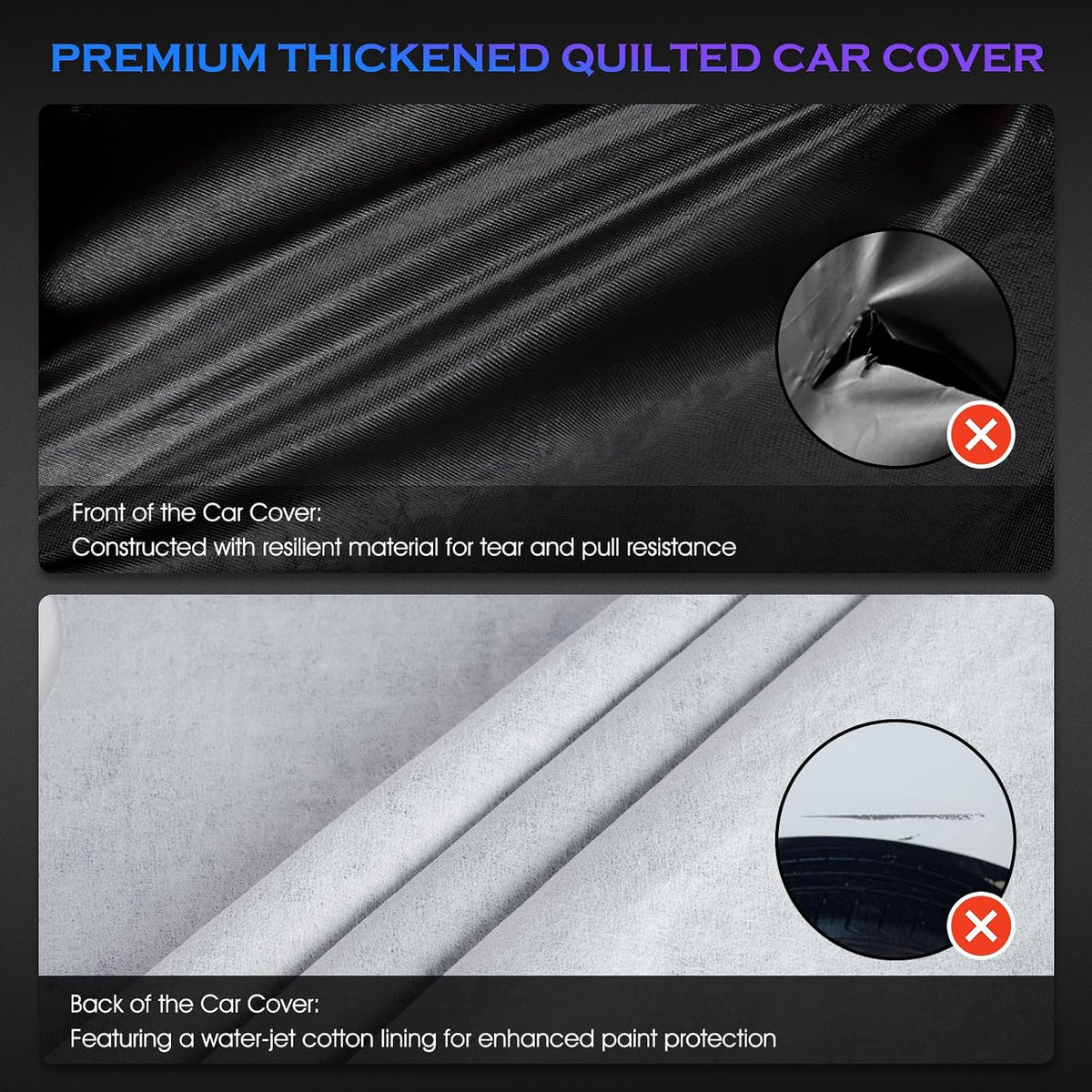 Car Cover Custom Fit for Toyota Tacoma 2005-2023,6 Layers Truck Cover Waterproof All Weather for Automobiles,Outdoor Full Exterior Cover,Rain, Sun, Wind Protection,Black