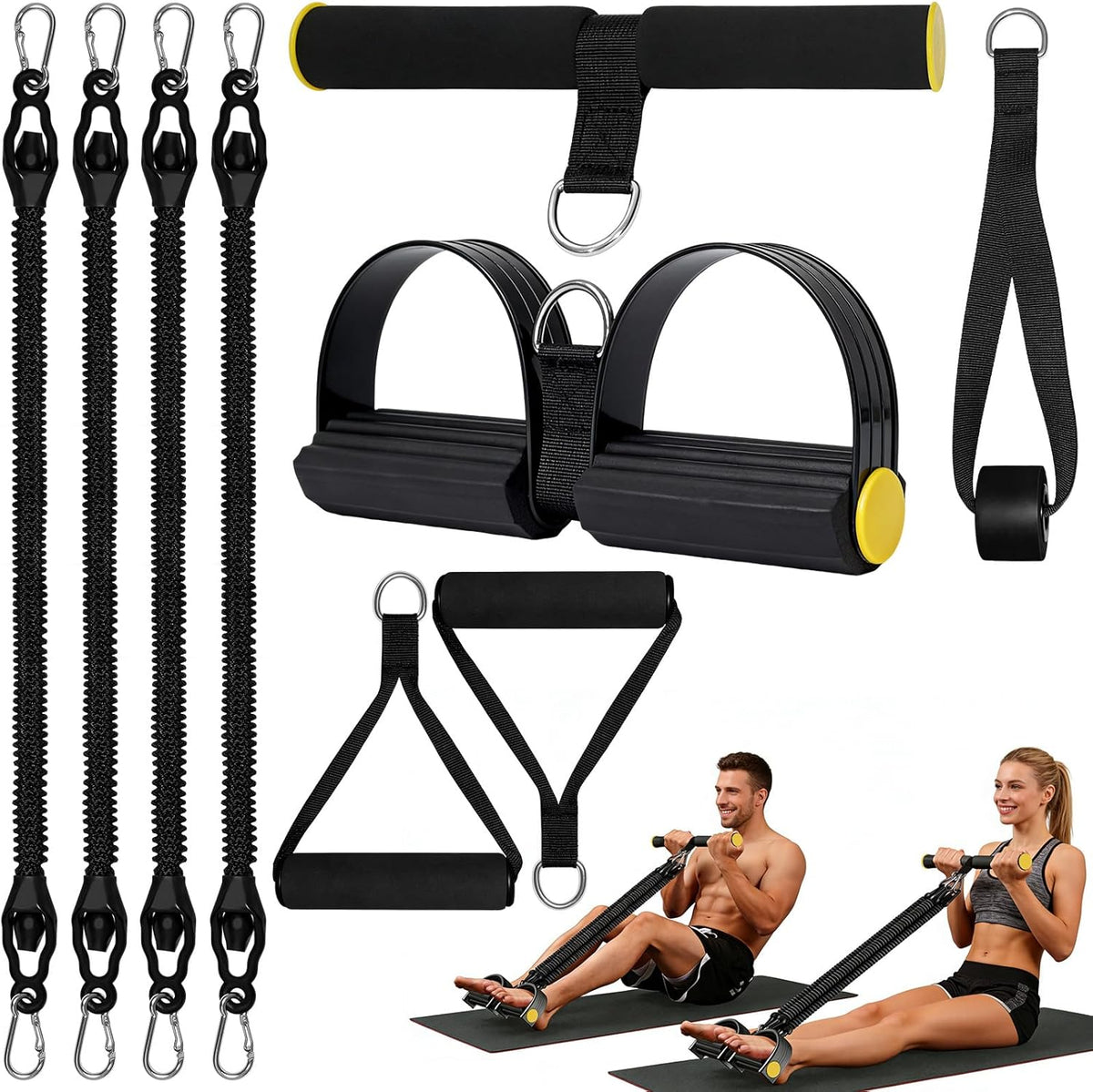 Pedal Resistance Band by [Brand Name] - Non-Slip Foot Pedals for Abdominal, Arm & Leg Workouts | Adjustable Design