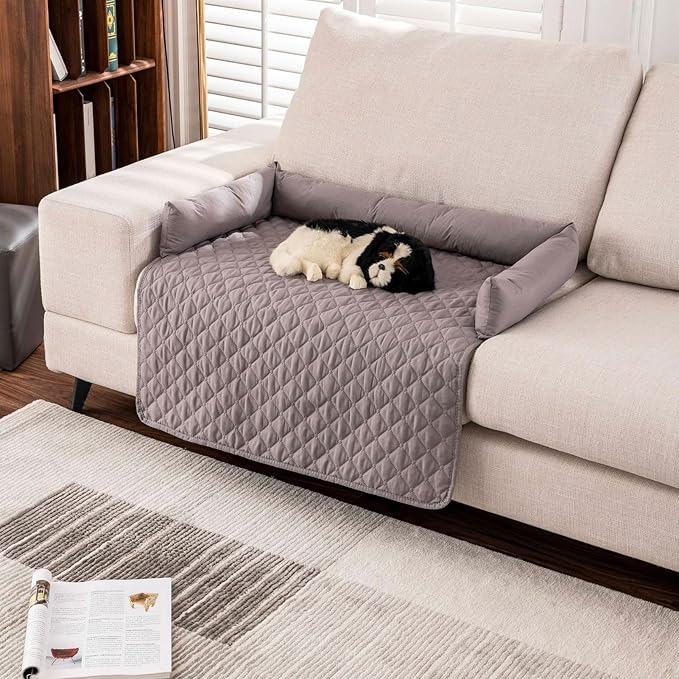 Dog Bed Cover & Couch Protector - Anti-Slip & Waterproof Pet Pad, Cozy Nest for Dogs, Ideal for Sofa, Bed & Car Seat Cushion - Furniture Protector Dark Gray XL