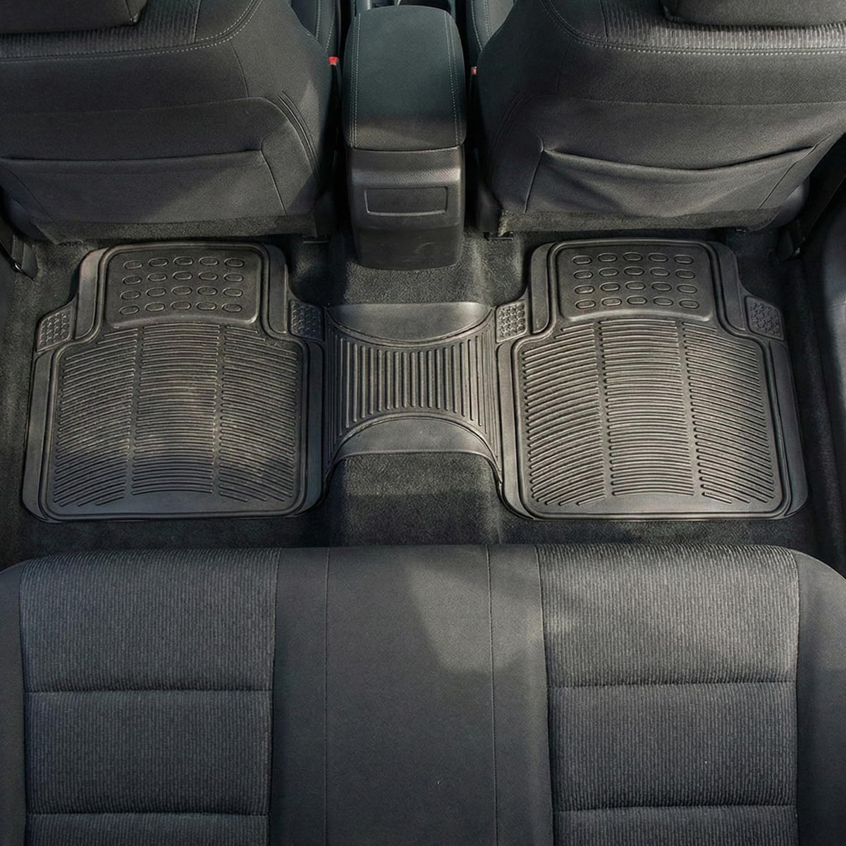 ZONETECH Rubber Car Interior Floor Mat Premium Quality All Weather Protection-Perfect for Car, Truck and SUV
