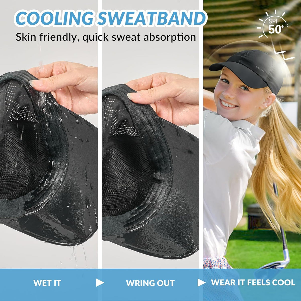 Sukeen Kids Baseball Caps - Lightweight UPF50+ Sun Hat for Boys & Girls | Quick-Dry Outdoor Performance