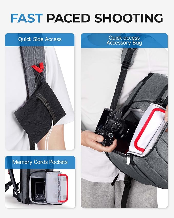 BAGSMART Camera Bag for DSLR, Waterproof Camera Backpacks for Photographers