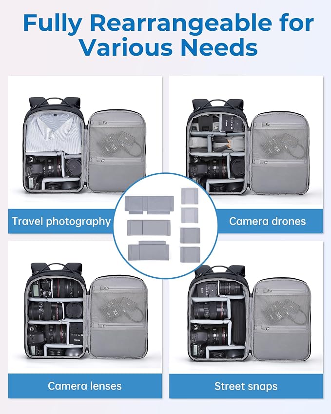 BAGSMART Camera Backpack, DSLR SLR Small Camera Bags