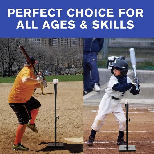 Ctc Connexions Batting Tee - Portable Hitting Tee with Adjustable Height 25-36 Inches | Durable Rubber Tops
