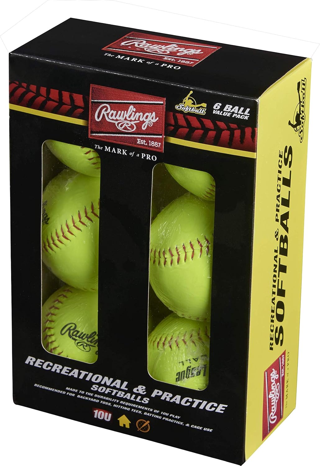 Rawlings Official League Softballs - 11" Size | 6 Count for Recreational Play