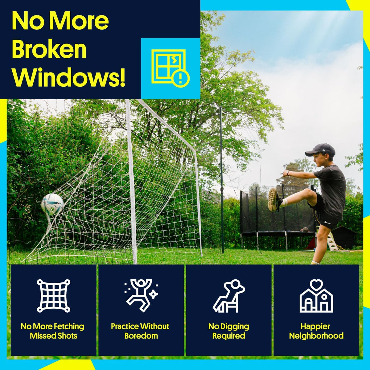 Open Goaaal 3-in-1 Soccer Training Rebounder | Versatile Soccer Goal for Volley & Passing - Outdoor Backyard Sports
