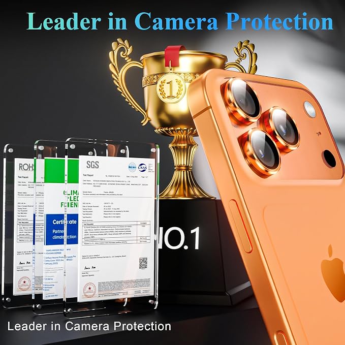 YWXTW Camera Lens Protector for iPhone 17 Pro/iPhone 17 Pro Max, Tempered Glass
