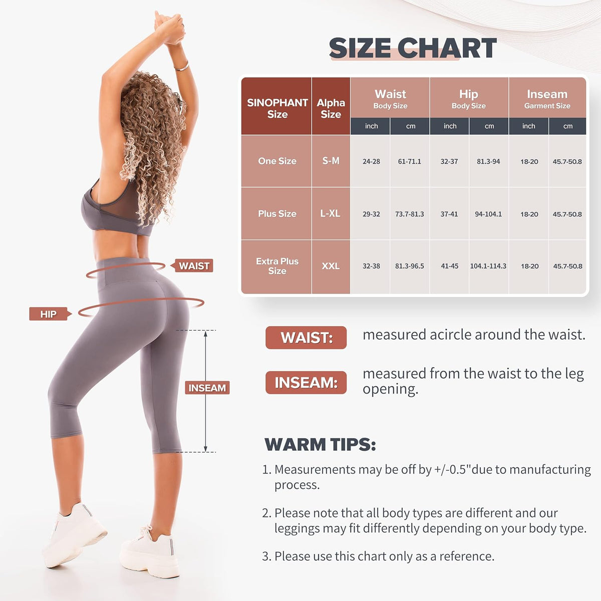 SINOPHANT High Waisted Leggings for Women - Buttery Soft Full Length Yoga Pants for Athletic Workouts