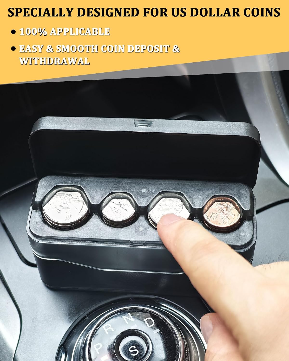 Larger Capacity Coin Holder for Car, Compact Portable Change Coin Organizer