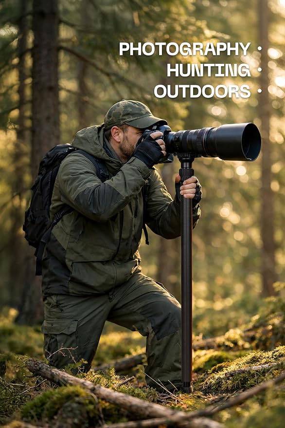 FANAUE Hunting Shooting Stick, Adjustable Height Monopod