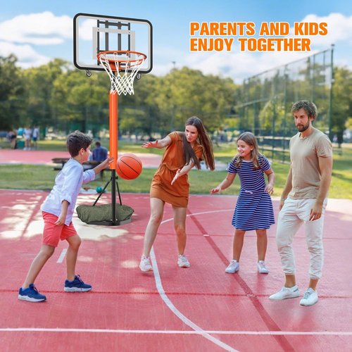 Basketball Hoop - Adjustable 7.1-8.9ft Portable Goal for Kids & Adults | 33-Inch Shatterproof Backboard