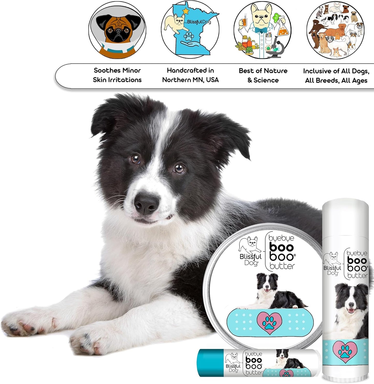 The Blissful Dog 8 oz TIN Border Collie Booboo Butter