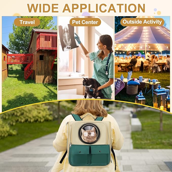 Pet Backpack Carrier, Portable and Ventilated, Oxford Cloth, Dogs Cats and Small Animals Travel Bag 12.99", (Blue, 1 Pcs), Intended for Hiking/Camping/Traveling