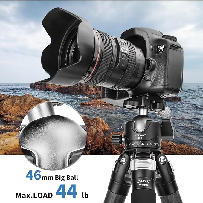 CAVIX Tripod Ball Head with 1/4" Arca Swiss Quick Release Plate Aluminium