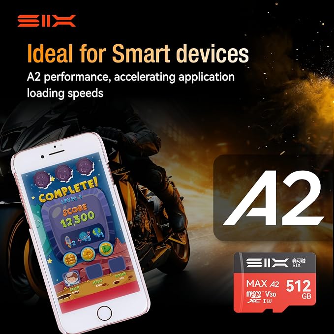 SIX M200 256GB Micro SD Card Read Up to 190MB/s