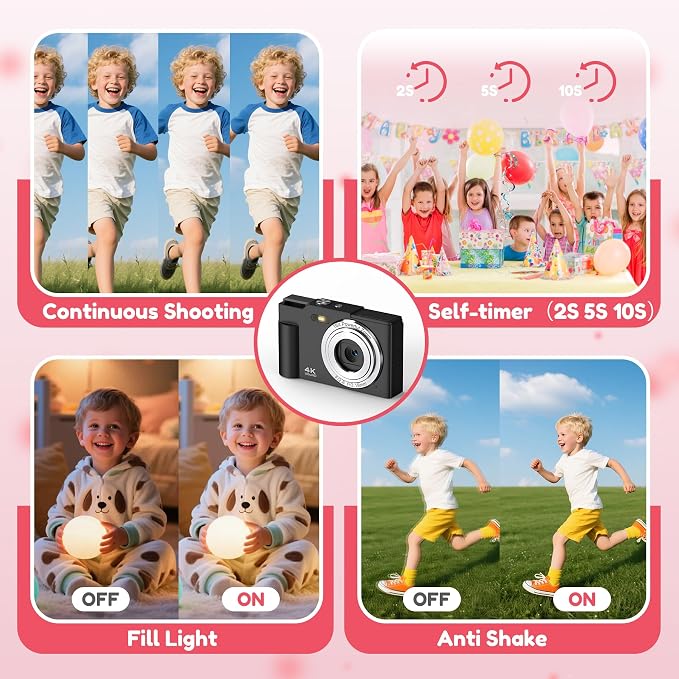 Digital Camera, FHD 4K Digital Point and Shoot Camera