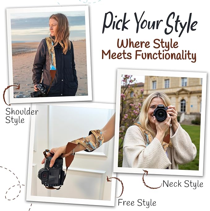 Art Tribute Travel Camera Strap World Map