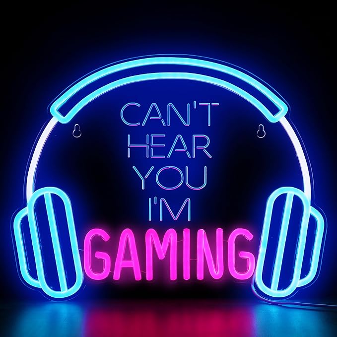 Kavaas Gamer Neon Sign, Neon Headphone Signs