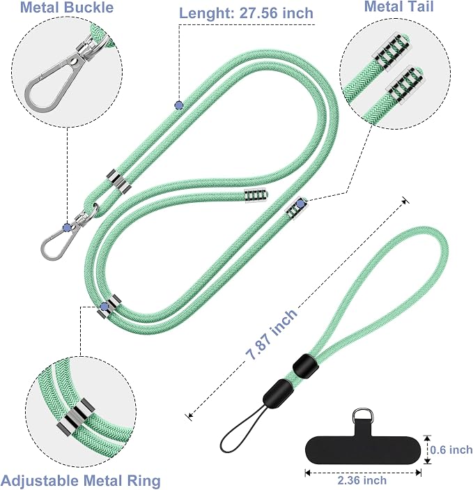 takyu Phone Lanyard, 2 Pack Adjustable Cell Phone Lanyard Crossbody Neck Strap