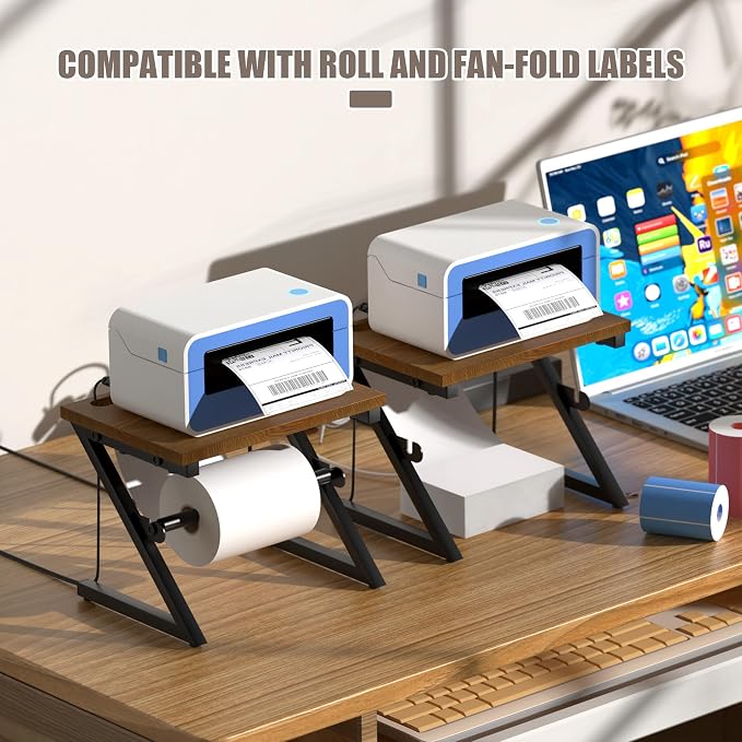 Label Holder for Rolls and Fan-fold Labels, Shipping Thermal Label Holder for