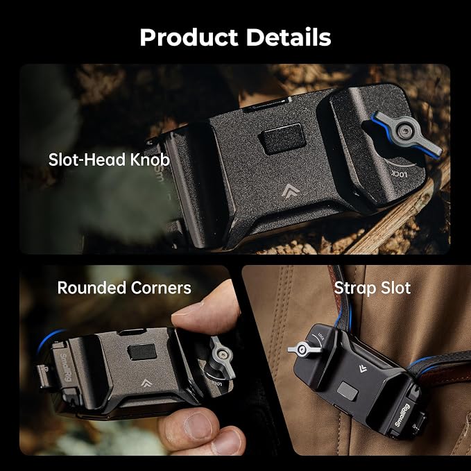 SMALLRIG Universal Three-in-One Camera Clip Kit, Quick Release System, Backpack
