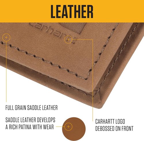 Carhartt Men's Casual Saddle Leather Wallet - Stylish, Durable Design | Multiple Colors Available