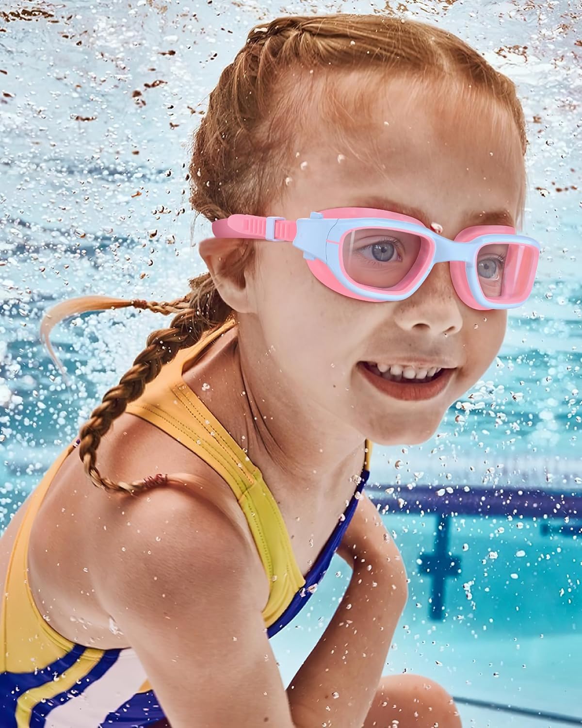 Skiennix Kids Swim Goggles - Anti-Fog UV Protection Pool Glasses for Ages 6-14 | Comfortable Fit