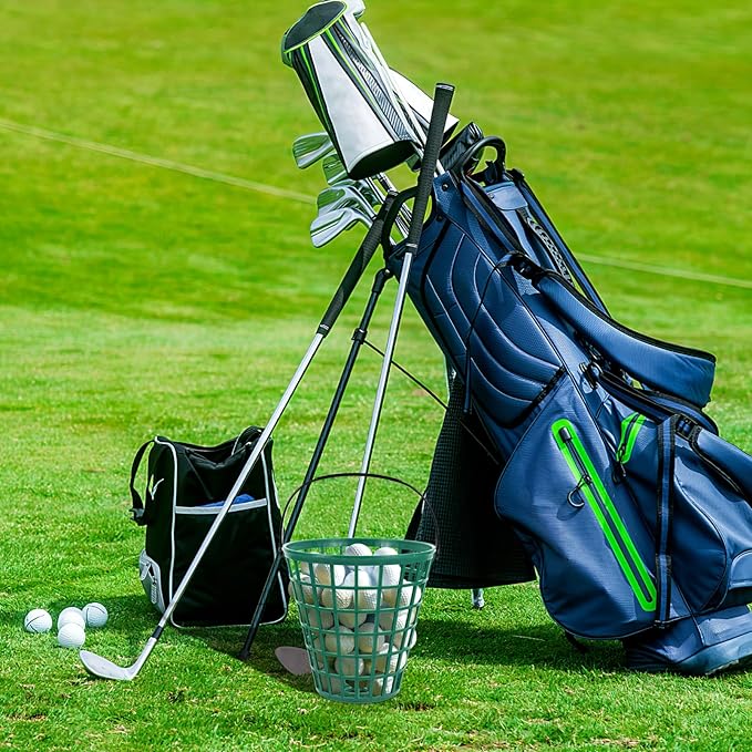 YARNOW Golf Ball Basket with Handle Nylon Golf Ball Container Golf Ball Bin (Green, Golf Balls are Excluded)