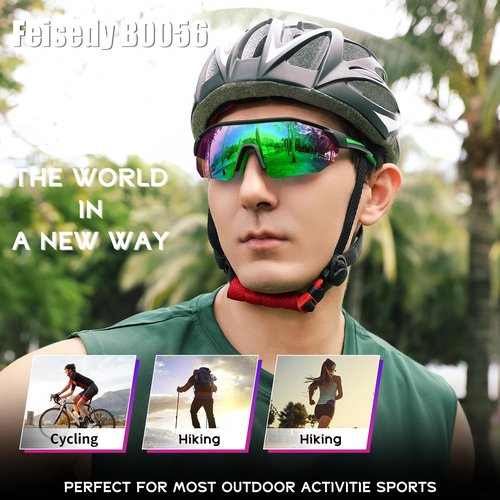 FEISEDY Polarized Sunglasses Baseball Lightweight Frame Men Women Sports Cycling Sun Glasses for MTB UV400 Protection B0056