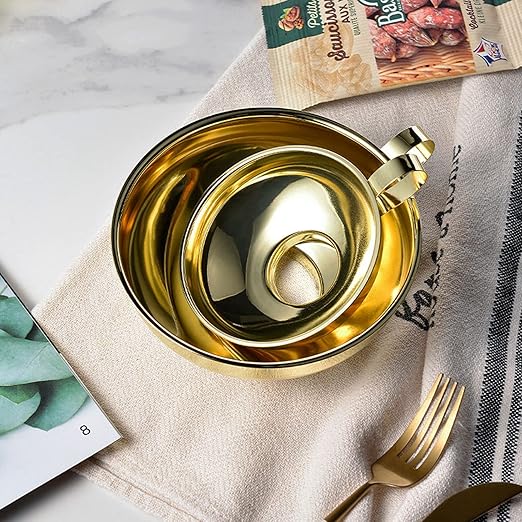 Zerodis Gold Stainless Steel Funnel Set with Narrow Valve Rod and Side Handle for Small Bottles and Containers
