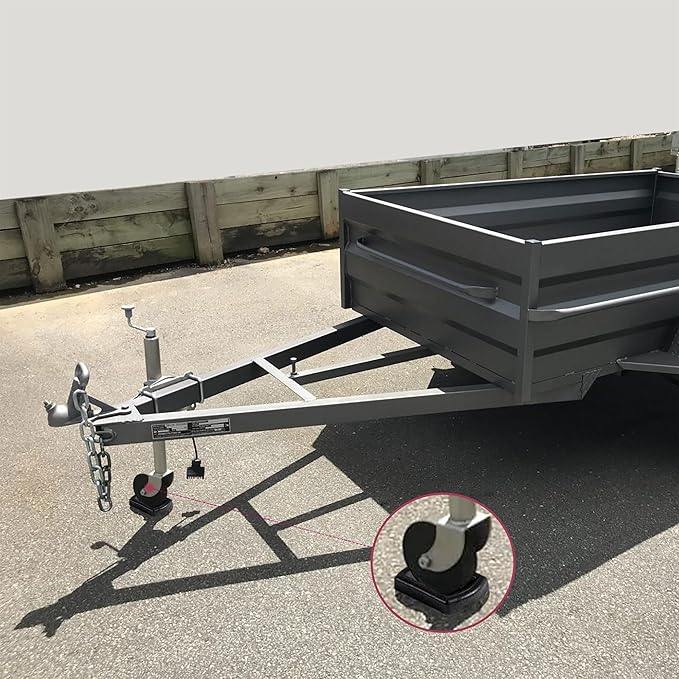 LEORAY Jack Wheel Chock, Reinforced Rubber Jack Caster Wheel Dock for Caravans and Trailers