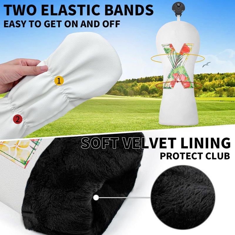 Premium Golf Club Head Cover - Fits Most Clubs, Heavy-Duty Construction, Protects Against Scratches and Damage, Specifically Designed for Hybrid and Fairway Woods.