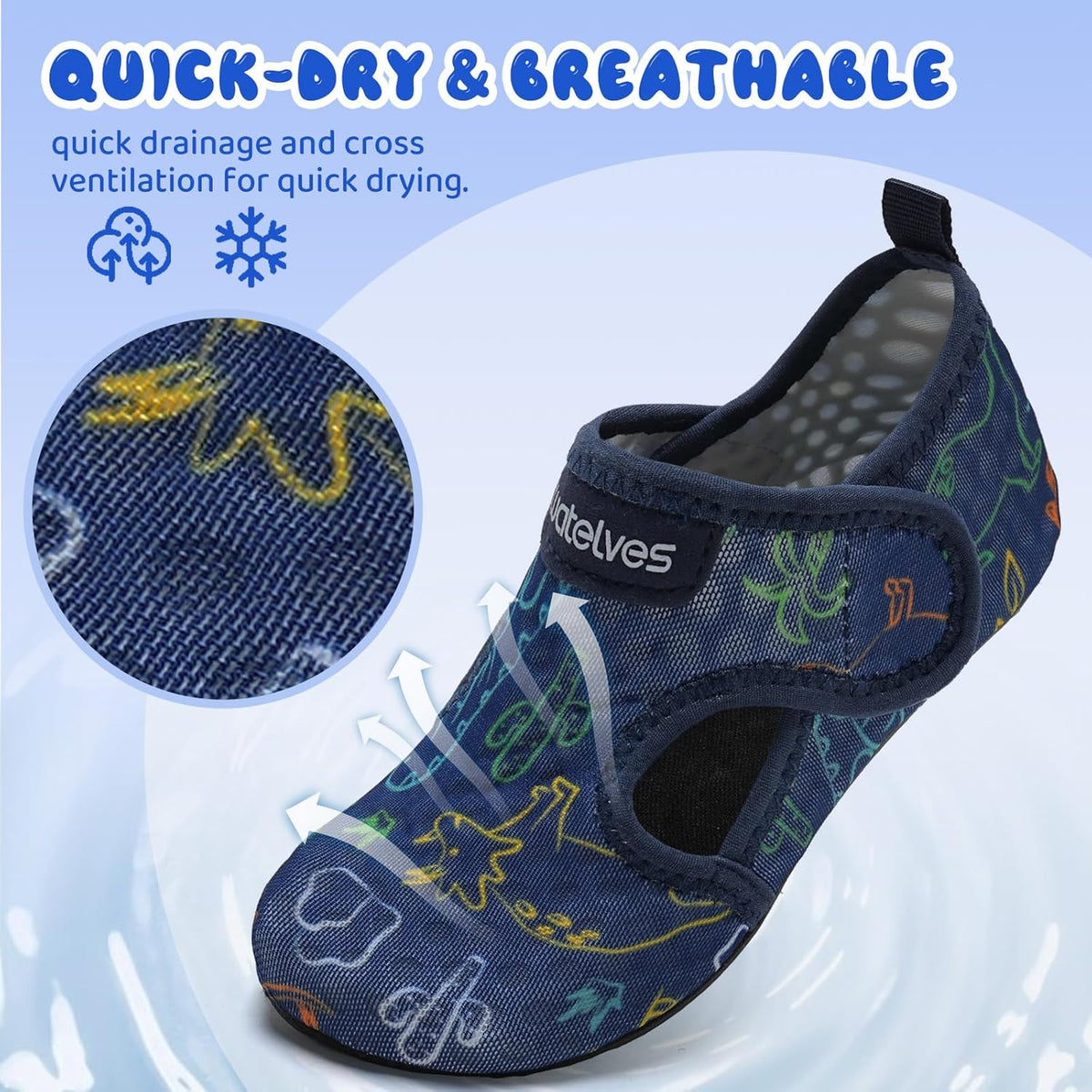 WateLves Kids Water Shoes - Non-Slip Quick Dry Aqua Socks for Toddlers | Ideal for Beach & Swim
