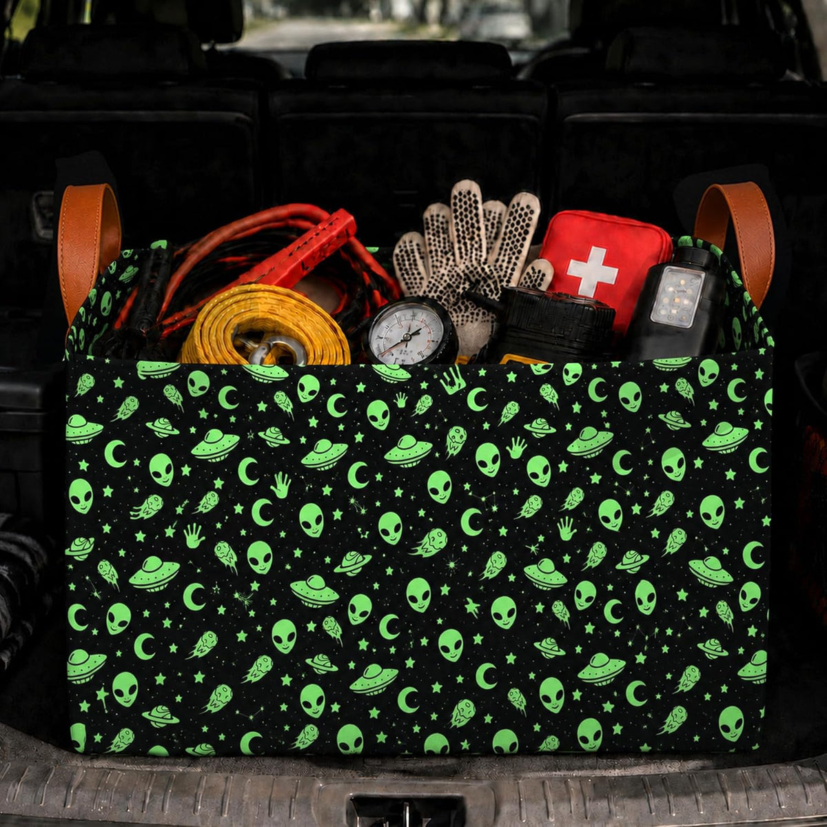 Alien Car Trunk Organizer 20L Collapsible Auto Storage Basket with Handles