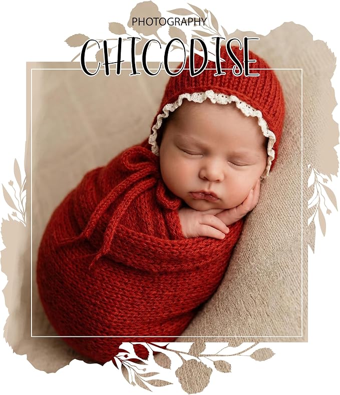 Newborn Photography Props Wraps & Ruffle Edge Bonnet