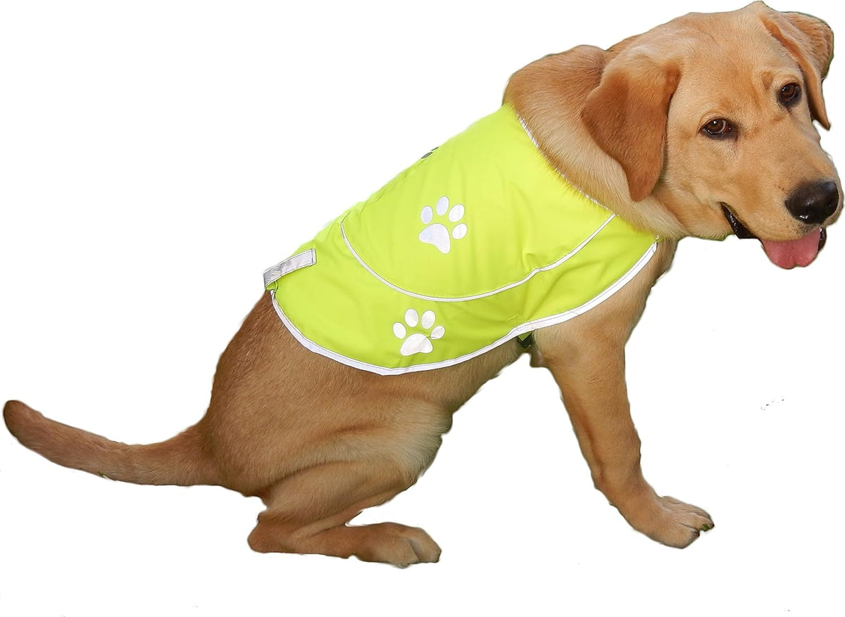 Skiennix Dog Reflective Vest - High Visibility Safety Jacket for Dogs | Comfortable Fit, Yellow, XX-Large