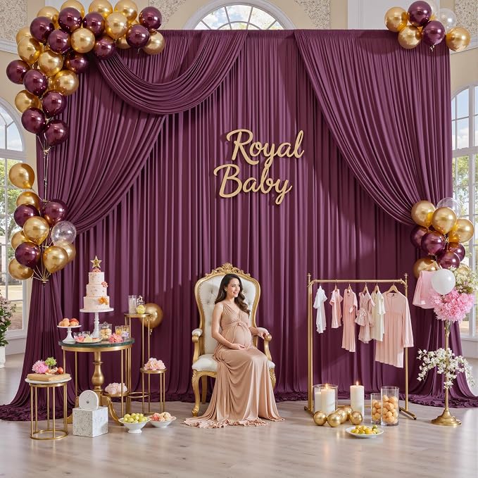 50ft x 12ft Burgundy Backdrop Curtains
