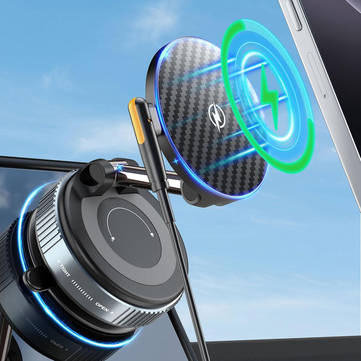 PlusAcc Car Phone Holder, Vacuum Magnetic Mount for MagSafe, No Charging