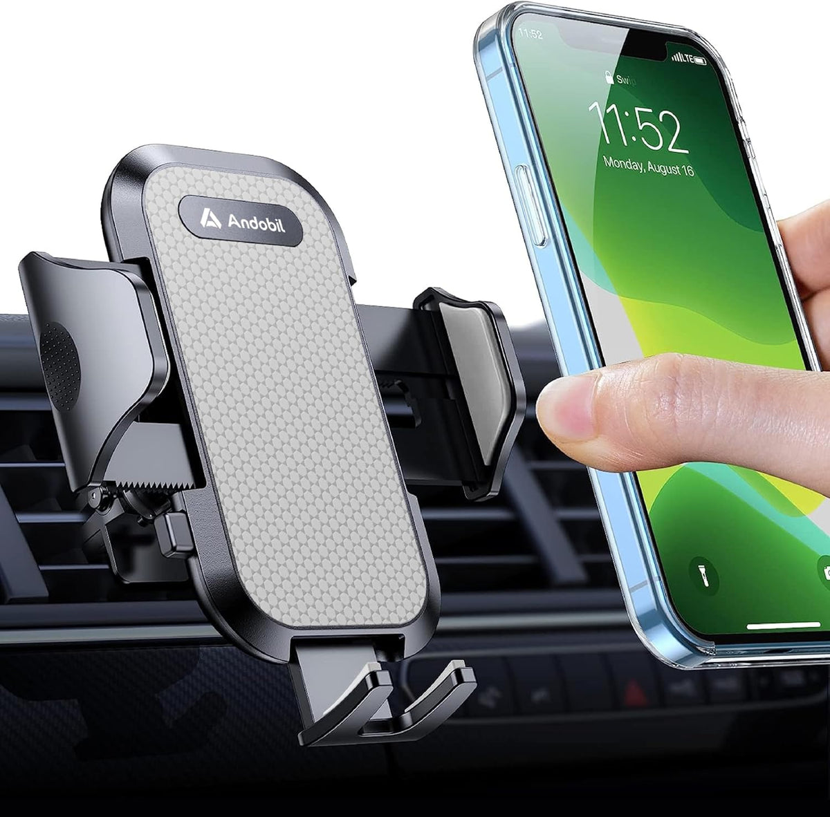 andobil 2026 Upgraded Car Phone Holder Mount for Vent, Military Sturdy Metal Clip Air Vent Phone Holder for Your Car Easy Used Cell Phone Car Mount, Blue
