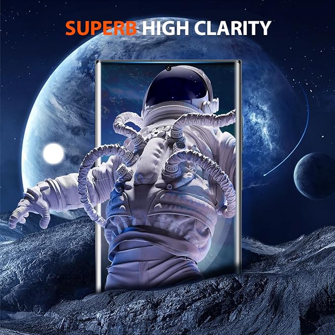 3 Pack Galaxy S23 Ultra Screen Protector, HD Clear Tempered Glass, Fingerprint
