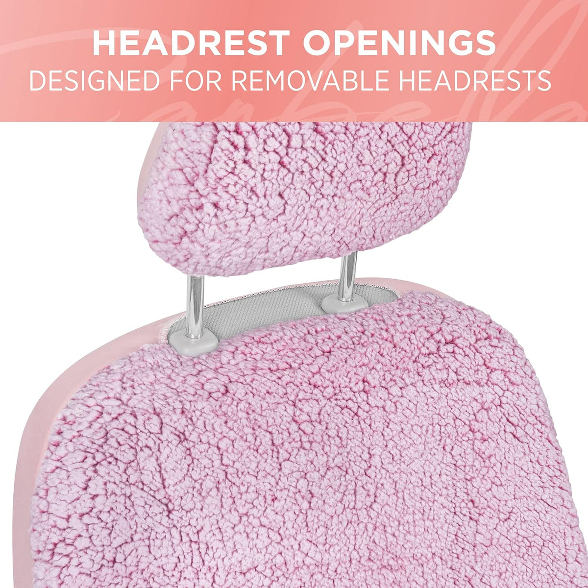 Carbella Plush Sherpa Fleece Car Seat Cover, 1 Piece Pink Seat Cover for Cars with Soft Cushioned Touch, Cute Automotive Interior Protector for Trucks Van SUV, Car Accessories for Women