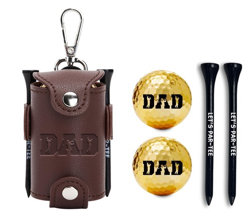 CybGene Dad Gifts for Men Golf Ball & Tee Holder with 2 Balls and 2 Tees - Dad Golf Gifts Accessories for Men - Dad